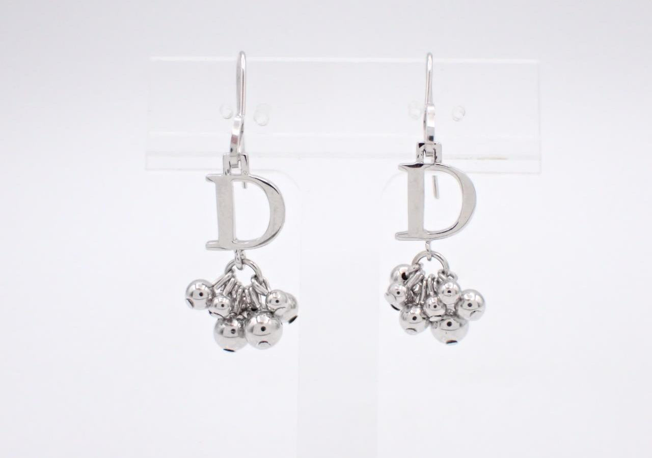 Vintage Dior Silver Pearls Drop Earrings
