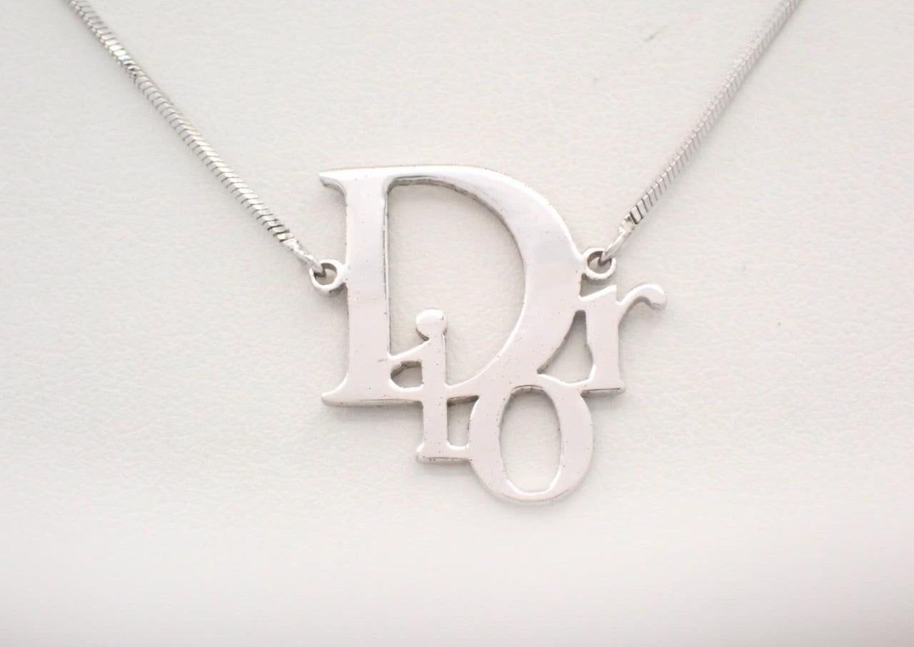 Dior Y2K Silver D Logo Choker Necklace