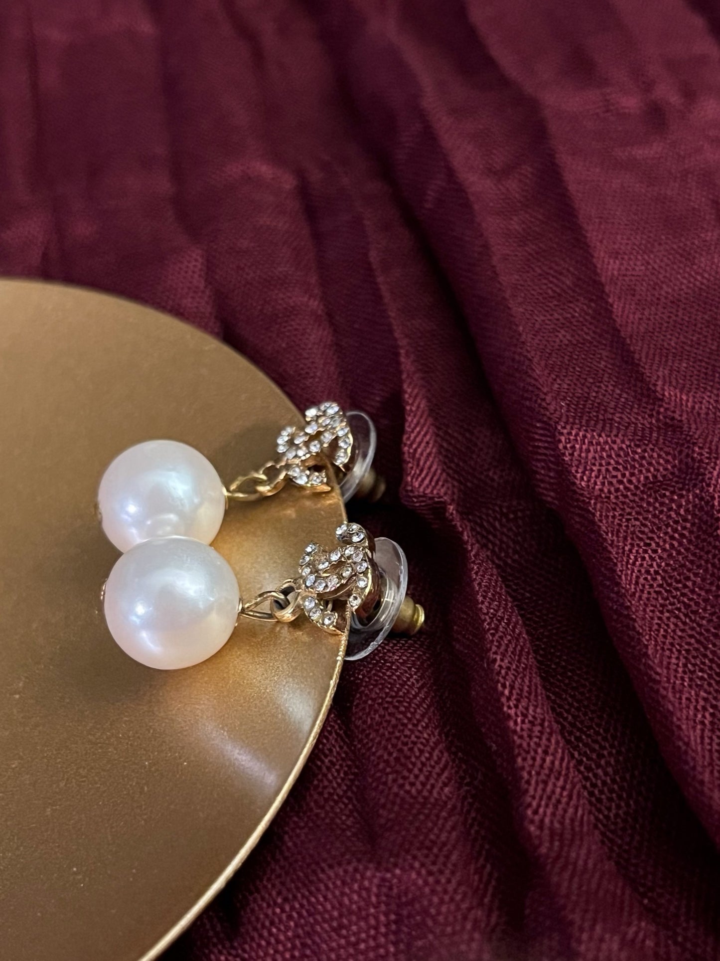 Chanel 2000 Vintage Gold-Plated Double C Earrings
