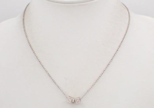 Vintage Dior CD Cube Necklace with Crystal Circle