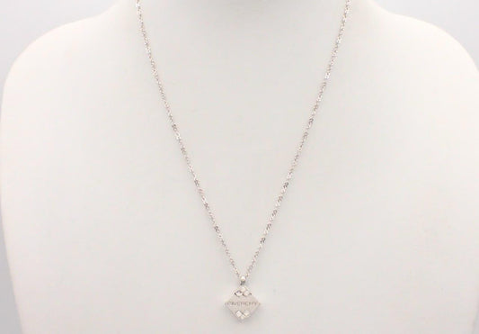 Givenchy Vintage Crystal Logo Pendant Necklace