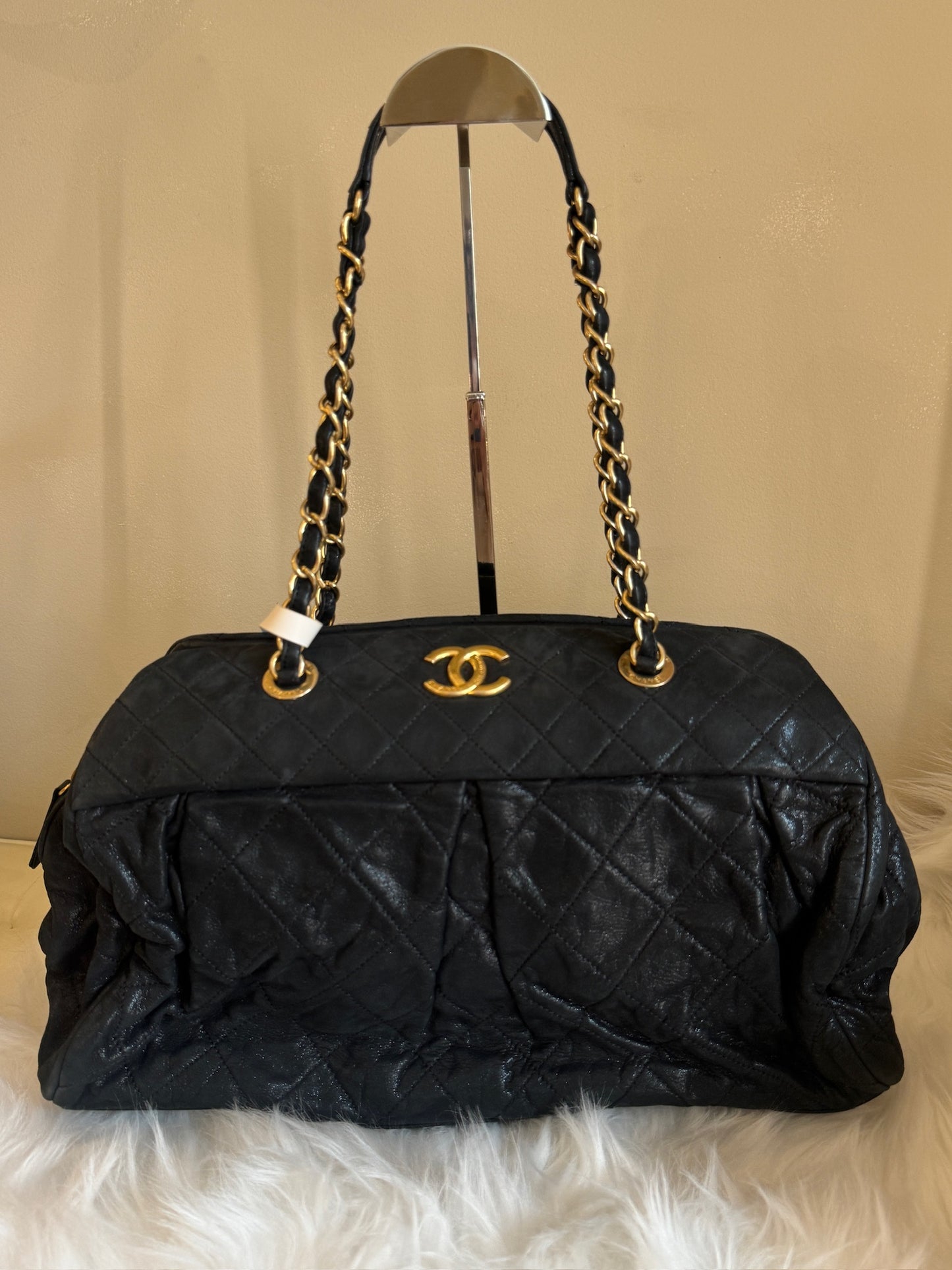 Chanel 2011 Quilted Leather CC Chain Bowling Bag