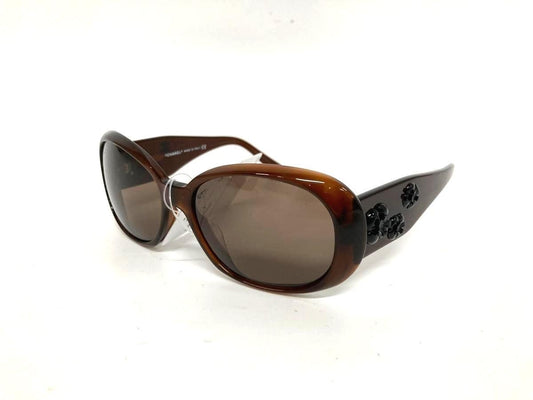 Chanel 1990s Brown Camellia Sunglasses