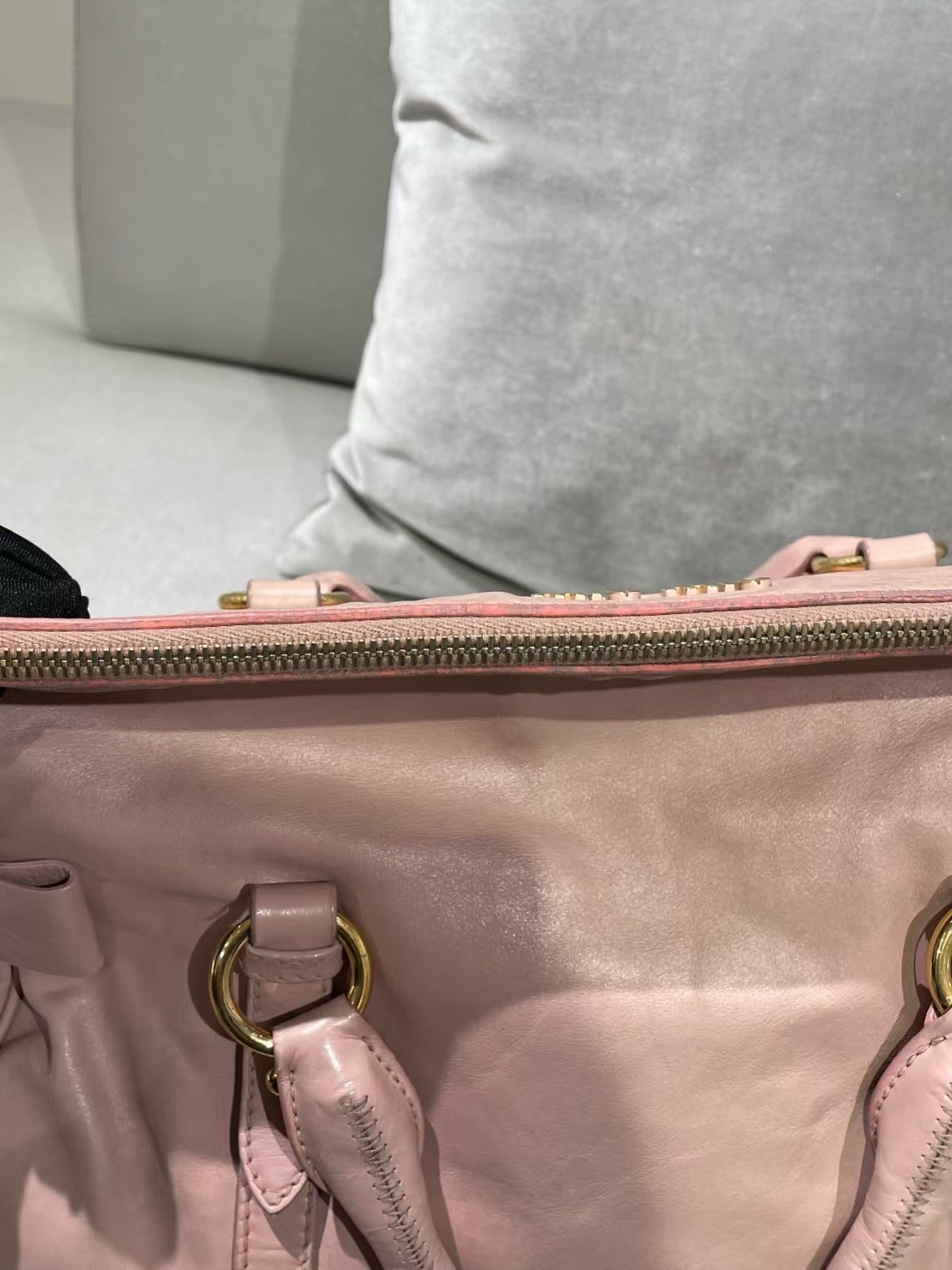 Miu Miu Vitello Lux Bow Satchel – Pink