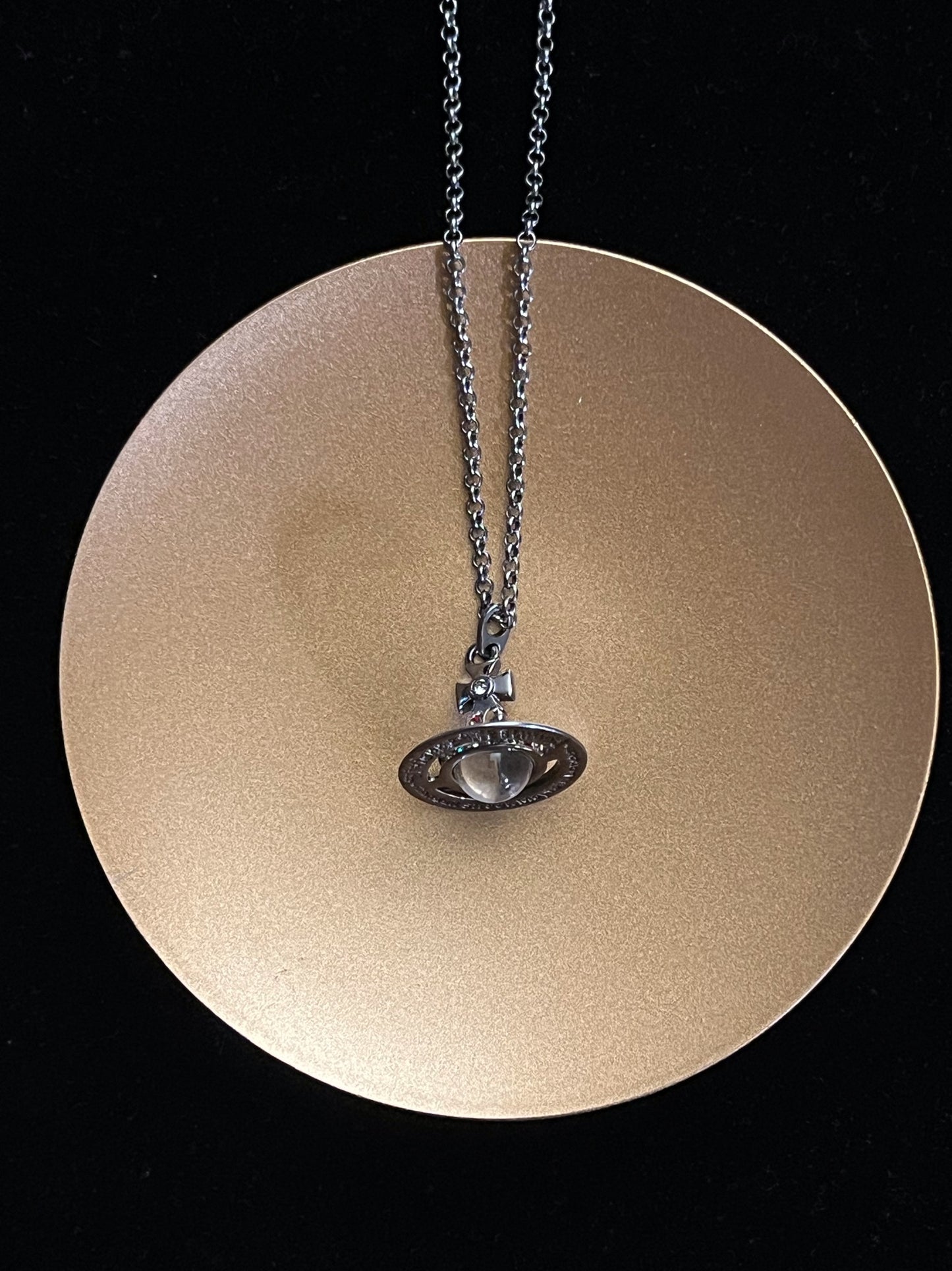 Vintage Vivienne Westwood Gunmetal Orb Pendant Necklace