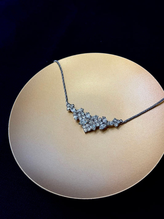 Vintage Dior Silver Rhinestone Choker Necklace