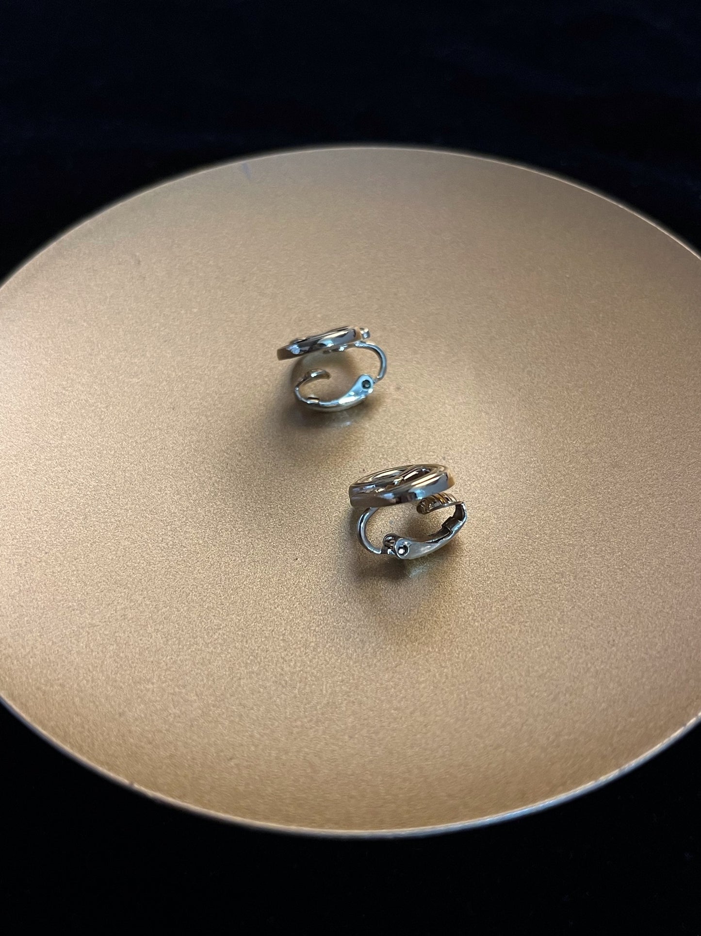 Vintage 80s Dior Interlocking CD Gold Clip-On Earrings