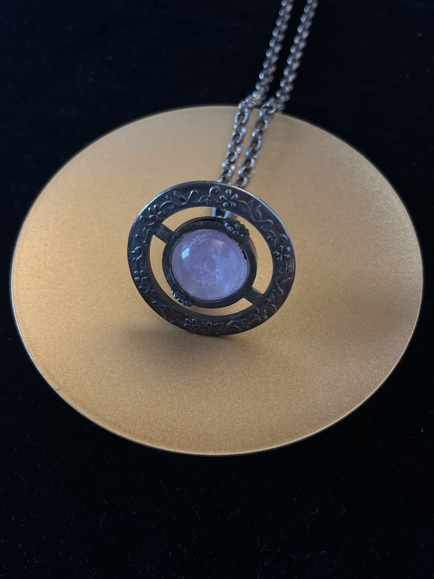 Vintage Vivienne Westwood Amethyst Orb Pendant Necklace – Antique Silver Tone