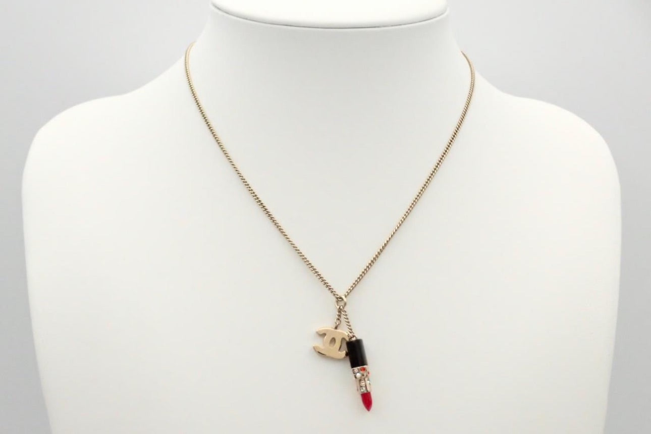 Chanel CC Lipstick Charm Pendant Necklace – Spring 2005