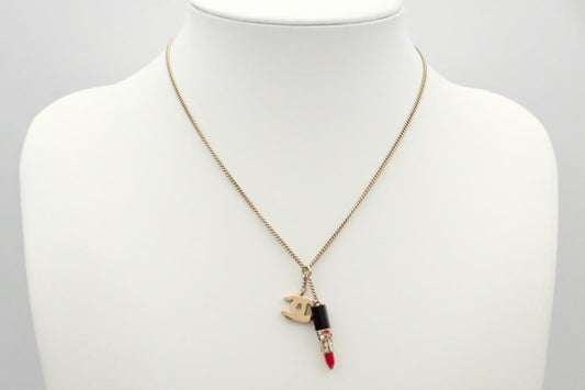 Chanel CC Lipstick Charm Pendant Necklace – Spring 2005