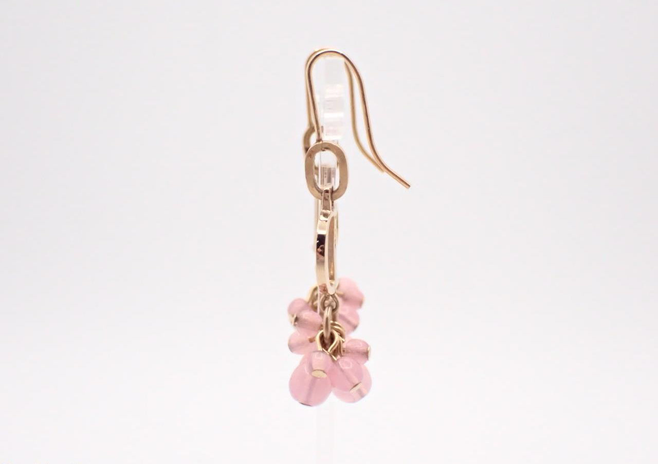 Vintage Dior “D” Pink Floral Charm Drop Earrings