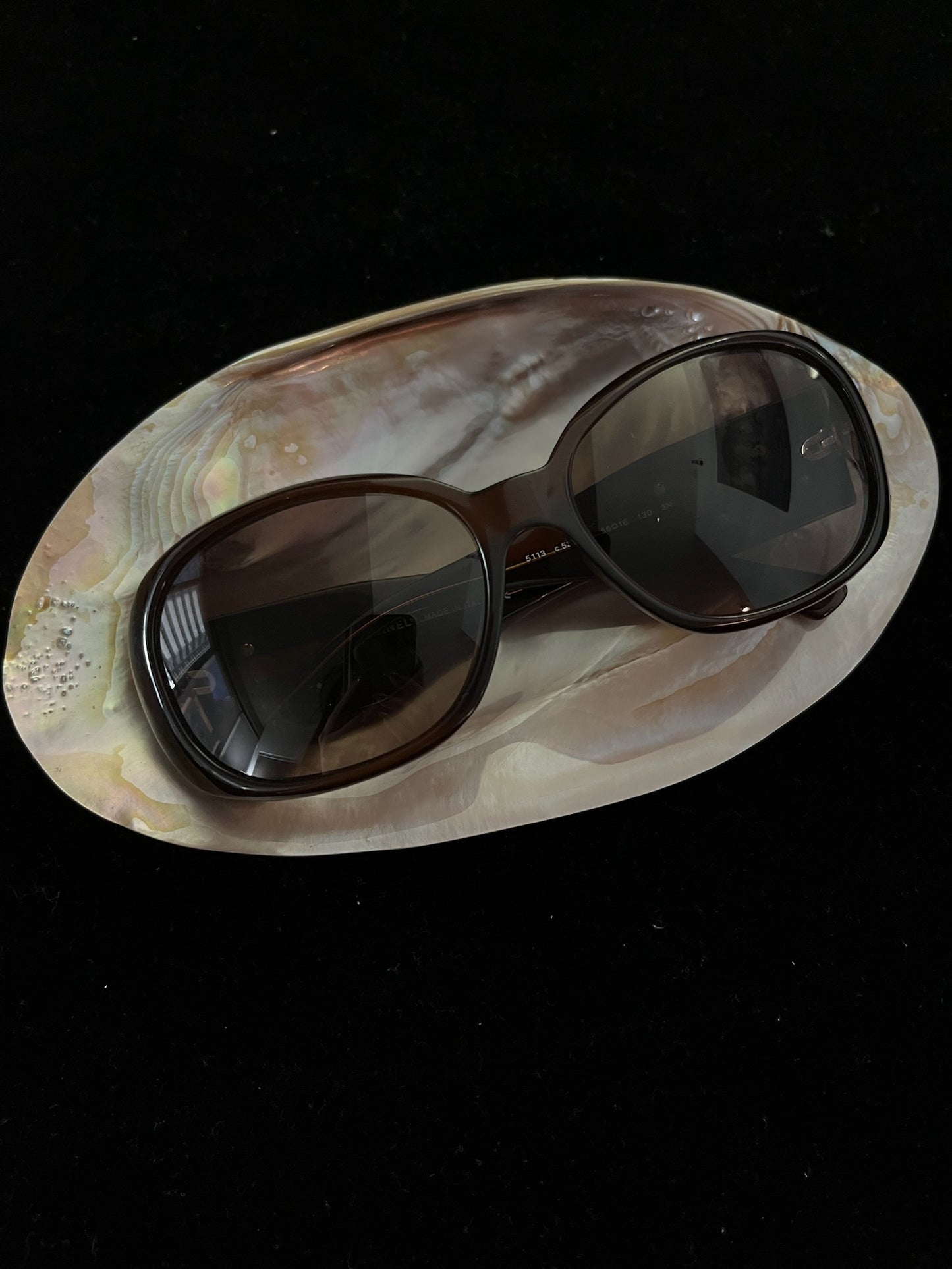 Chanel 1990s Brown Camellia Sunglasses