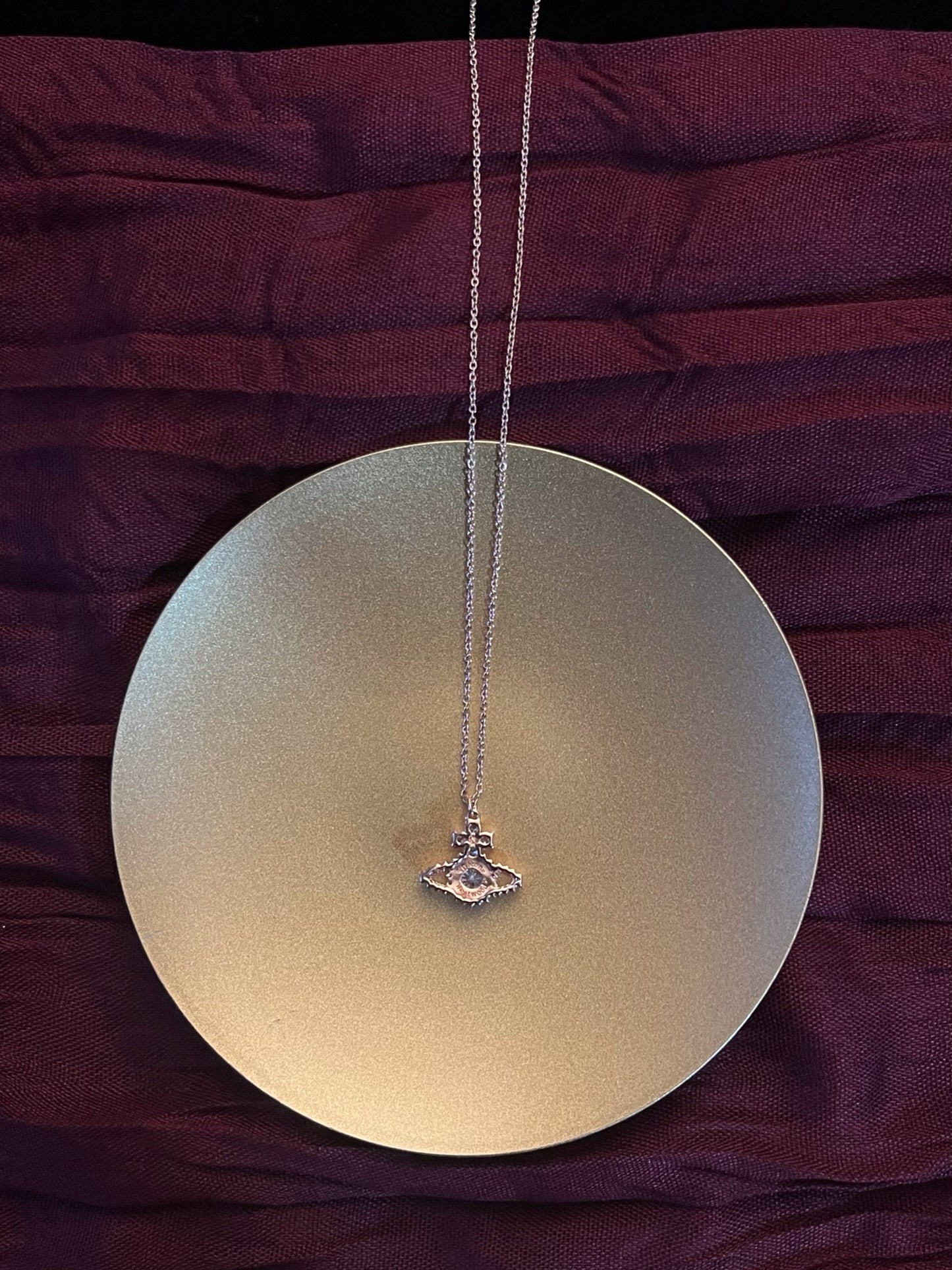 Vintage Vivienne Westwood Rose Gold-Tone Pavé Orb Necklace