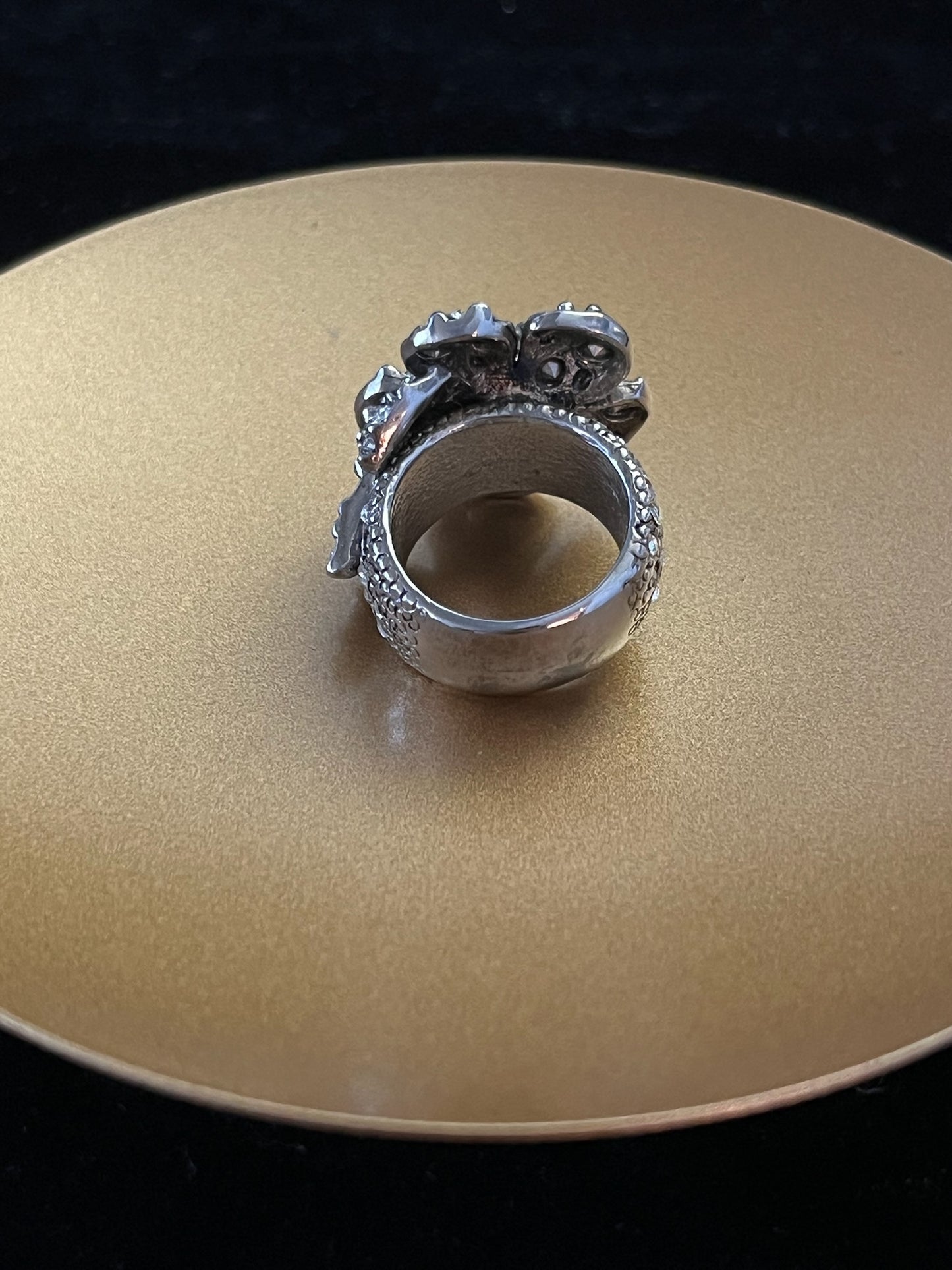 Chanel 2010 Starburst Crown Crystal Ring