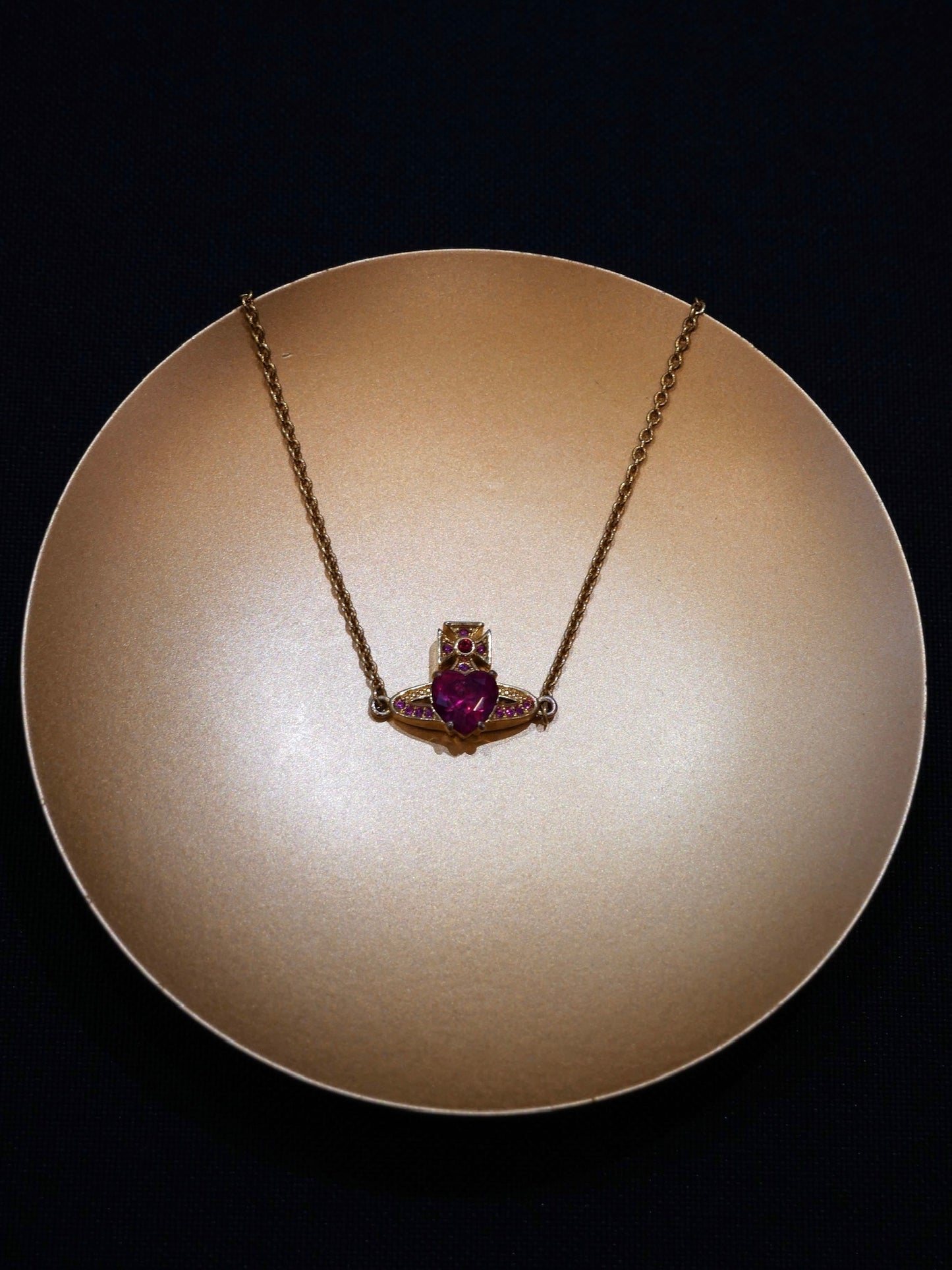 Vintage Vivienne Westwood Ruby-Tone Gemstone Orb Necklace