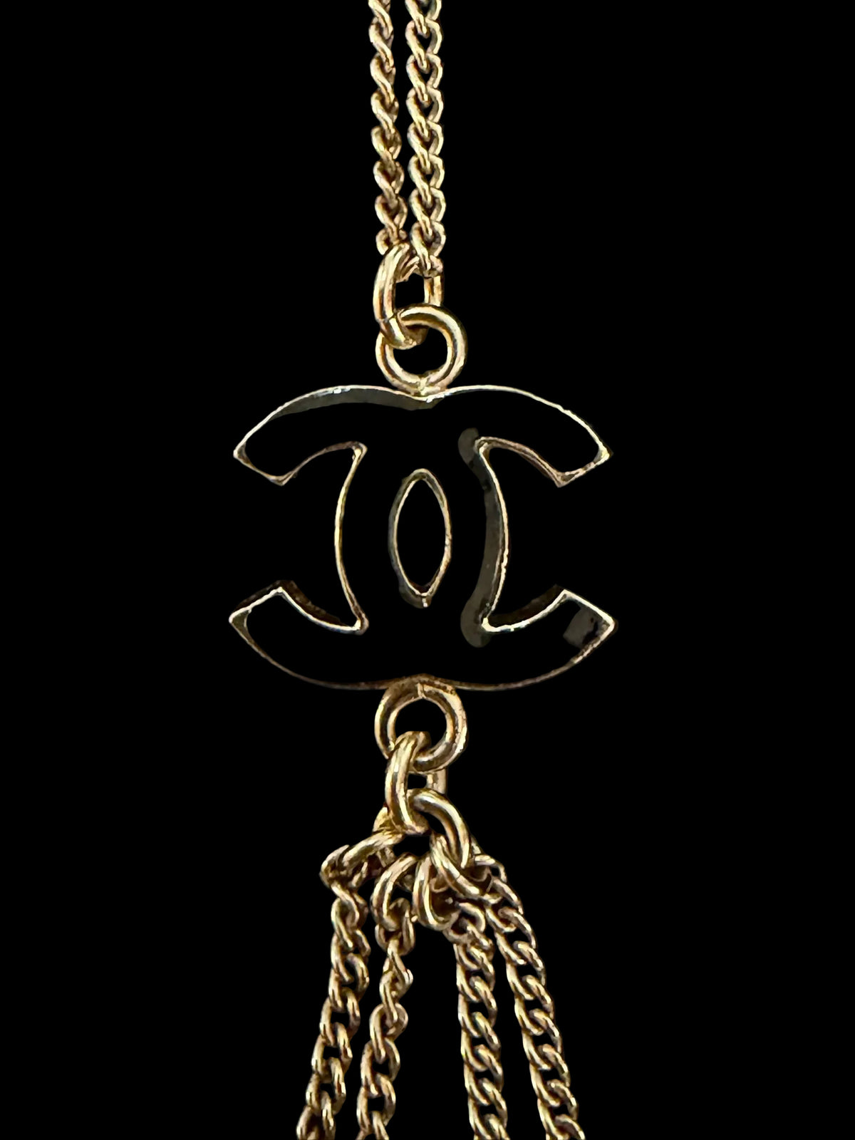 Chanel 2018 CC Pearl & Chain Tassel Necklace