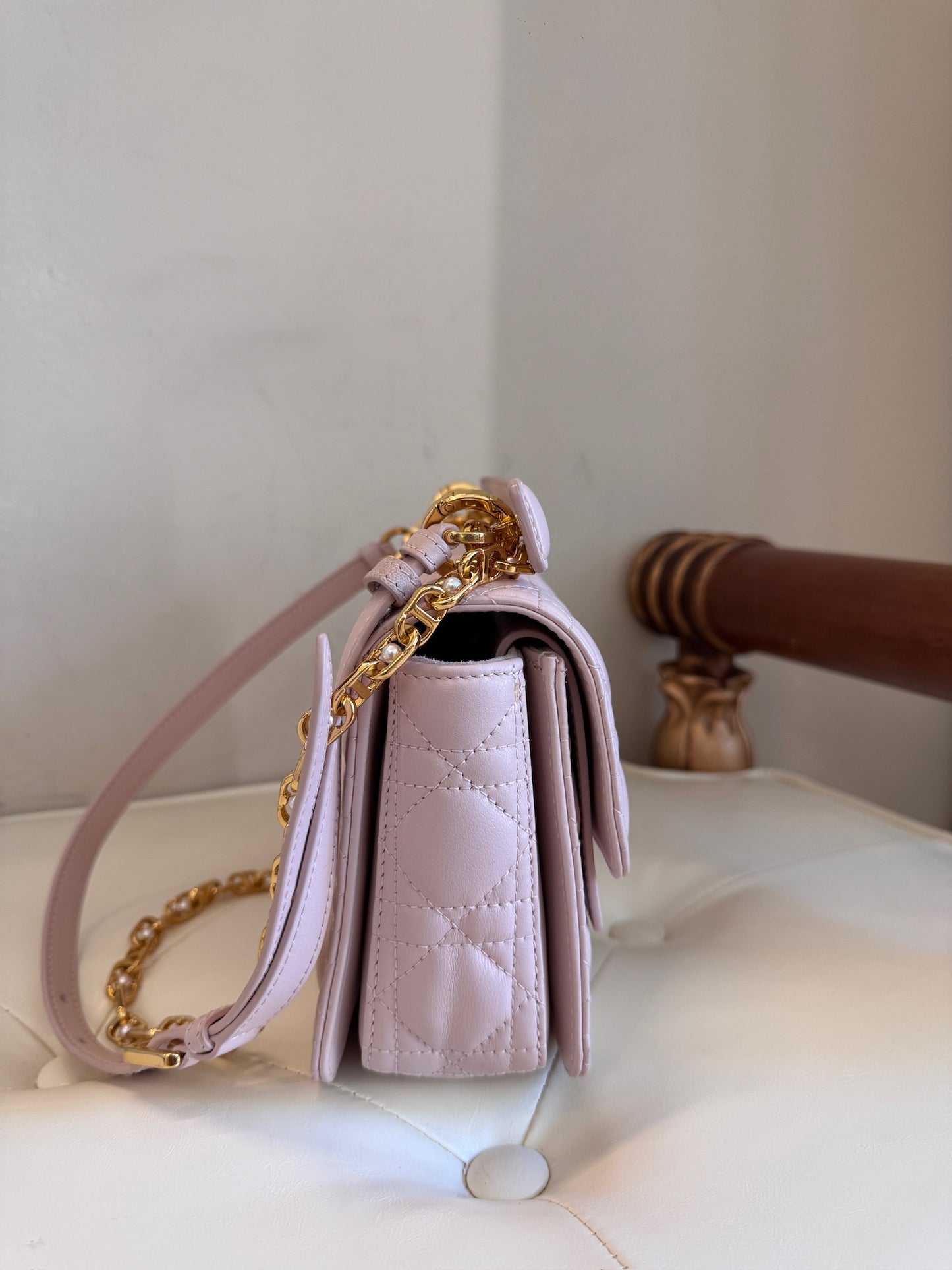 Dior Pink Cannage Quilted Top Handle Bag