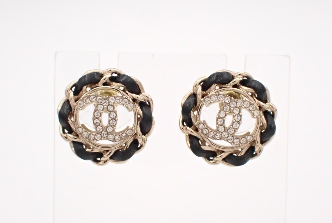 Chanel 2024 Crystal CC Chain-Link Stud Earrings