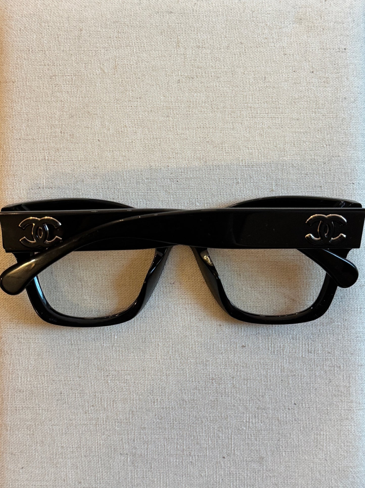 Chanel Modern Black CC Logo Rectangular Sunglasses