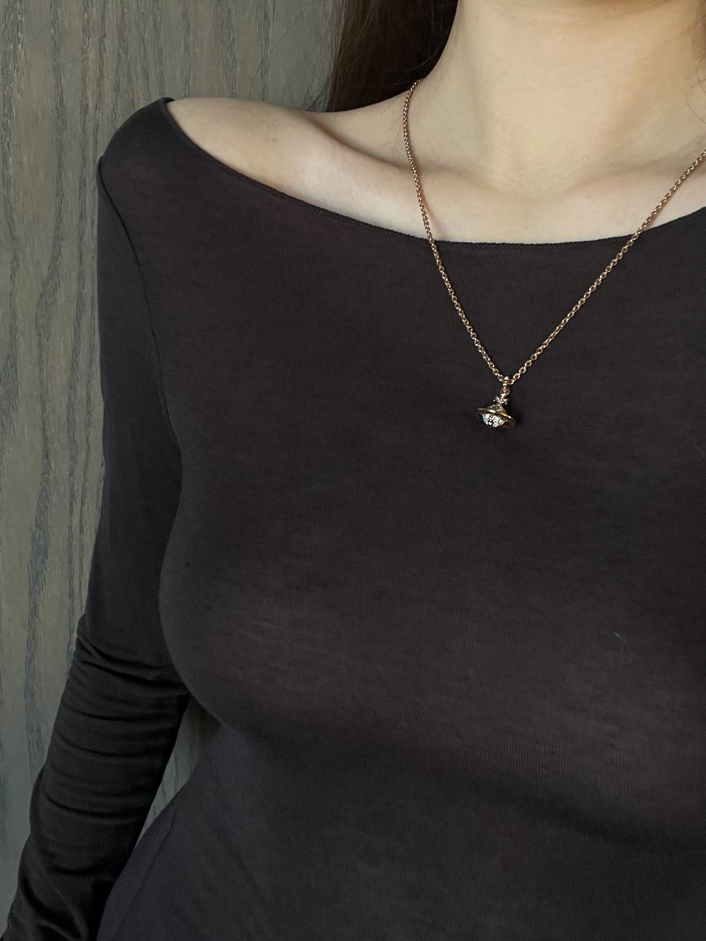 Vintage Vivienne Westwood Gold & Silver-Tone Pavé Mini Orb Necklace