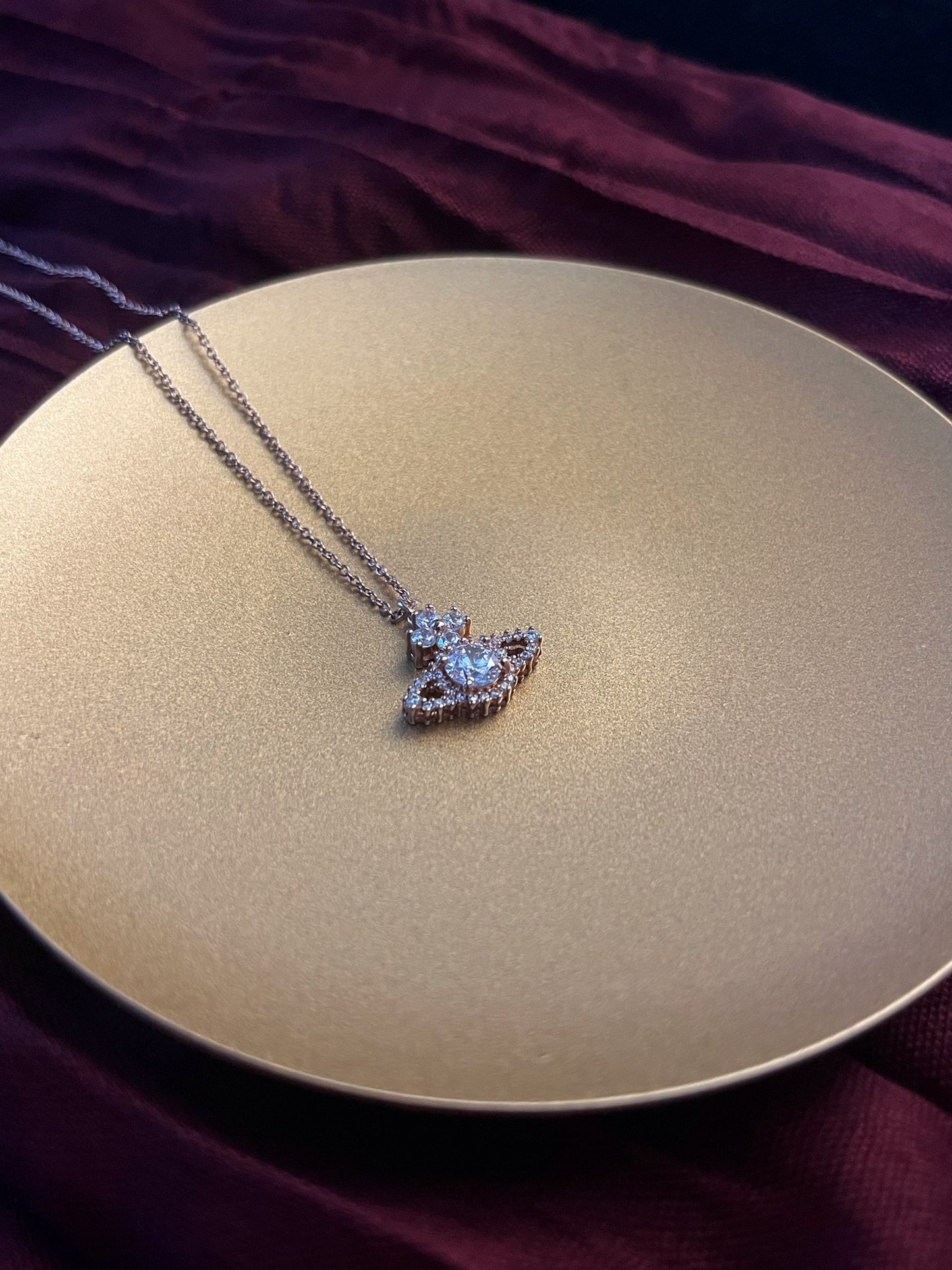 Vintage Vivienne Westwood Rose Gold-Tone Pavé Orb Necklace