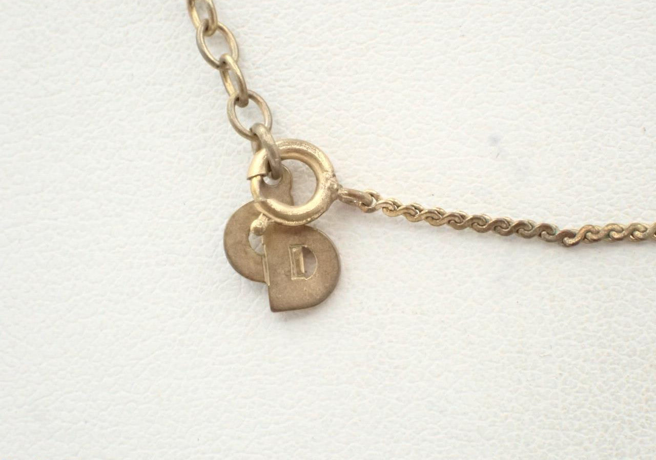 Vintage Dior Gold CD Logo Pendant Necklace
