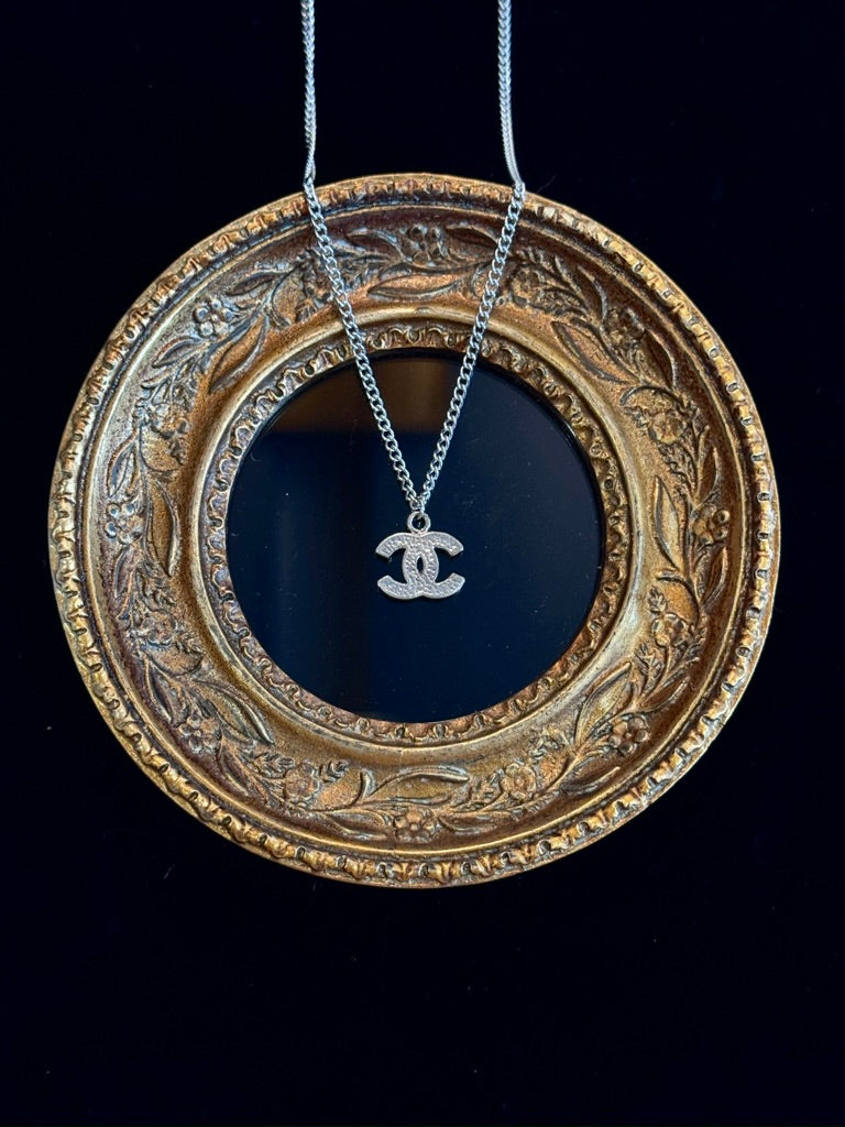 Chanel 2000s Classic Crystal CC Pendant Necklace