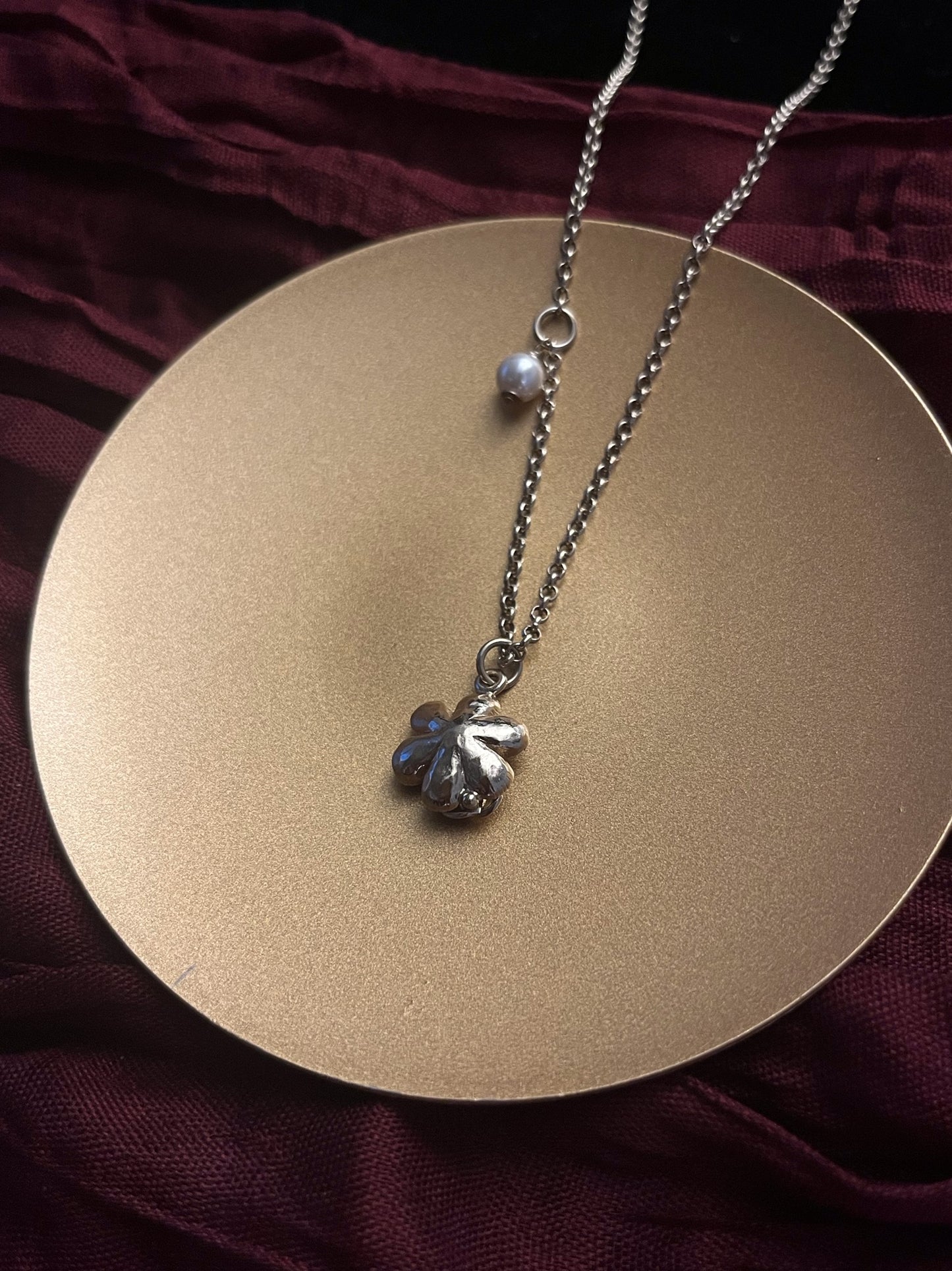 Chanel 2020 Vintage Pearl & Violet Adjustable Sweater Necklace
