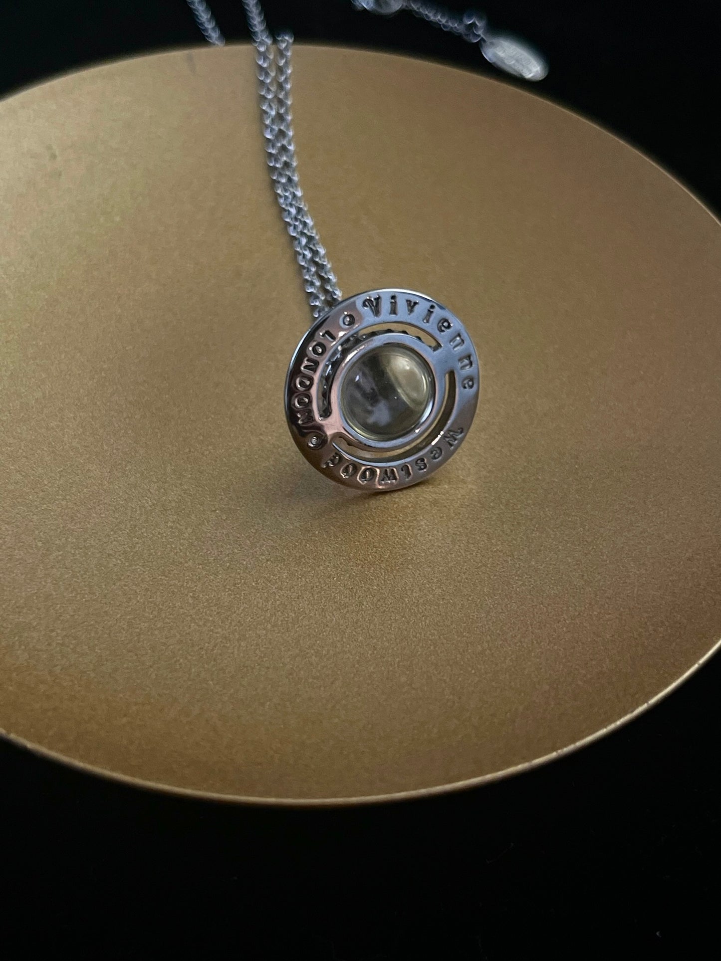 Vivienne Westwood Silver Orb Crystal Pendant Necklace