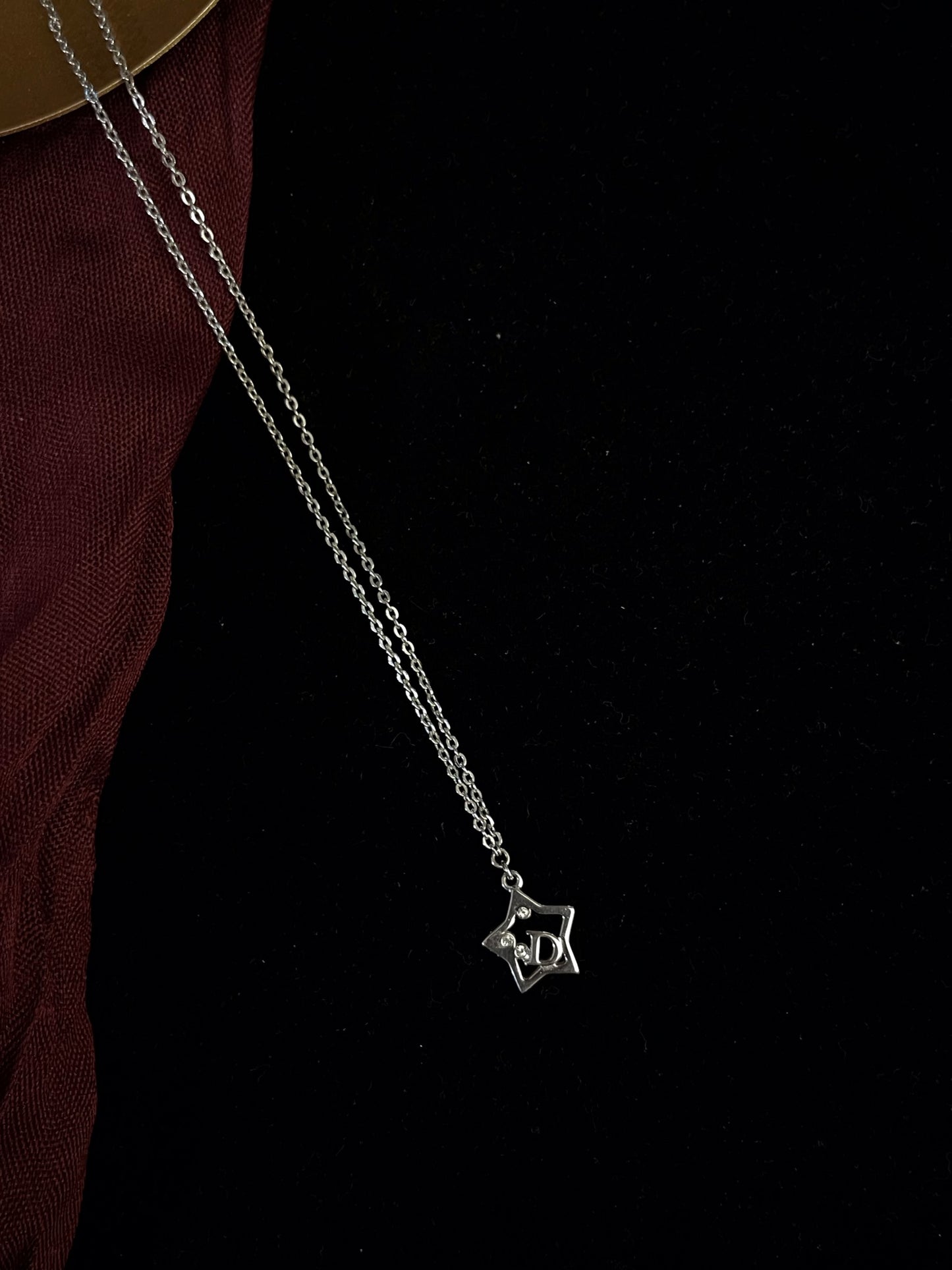 Vintage Dior Silver Openwork Star “D” Necklace