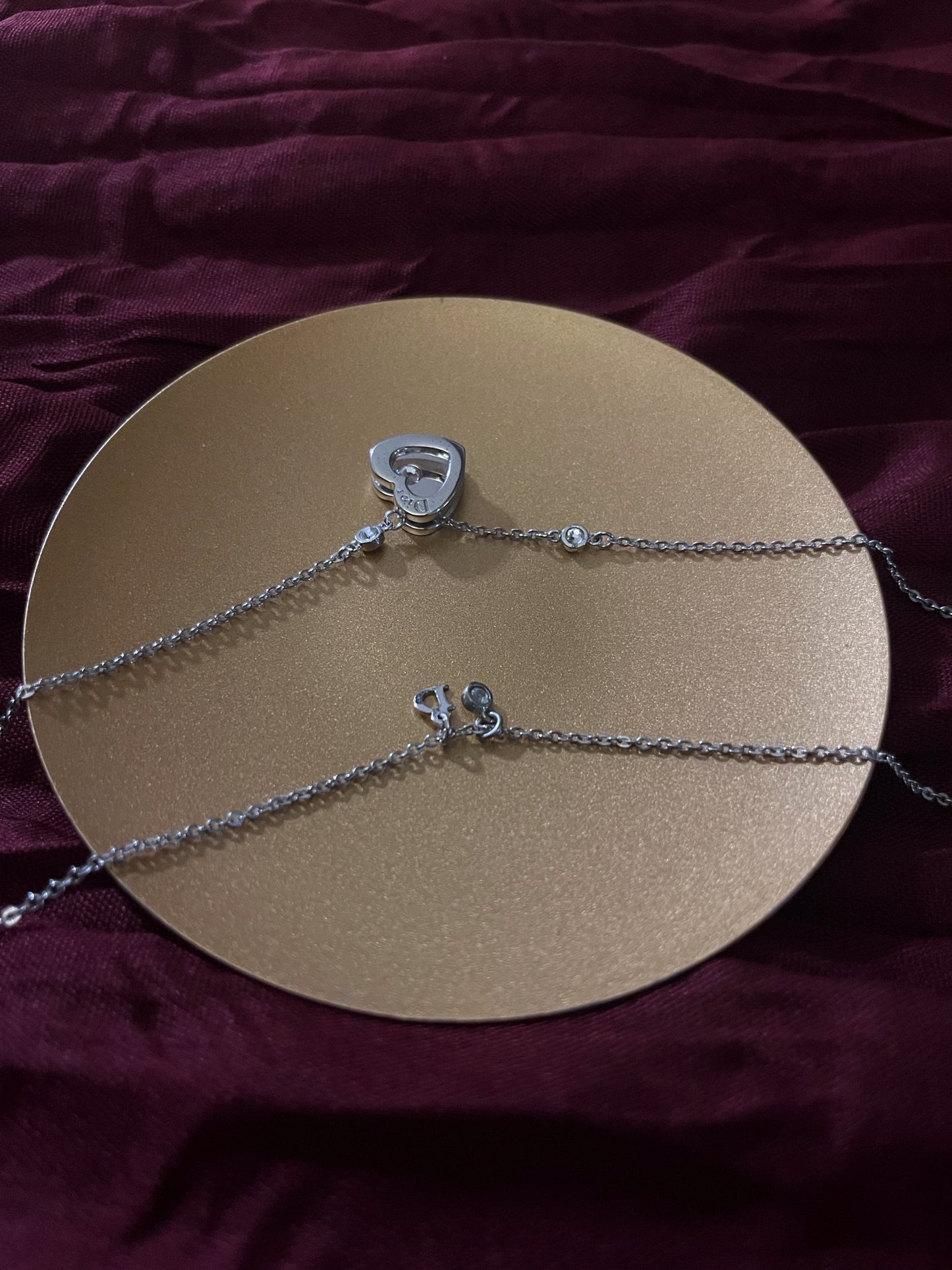 Vintage Dior Double-Layer Open Heart Necklace