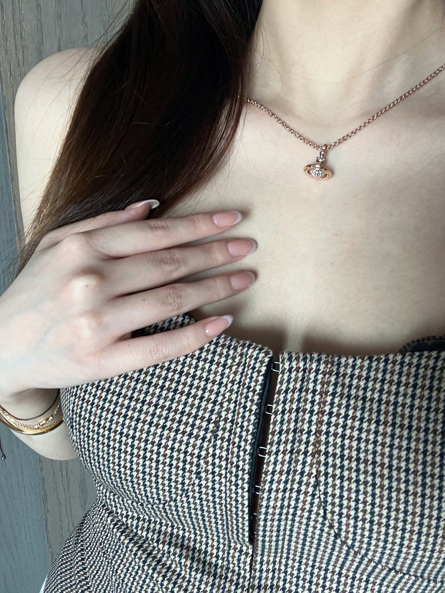 Vintage Vivienne Westwood Rose Gold Orb Pendant Necklace