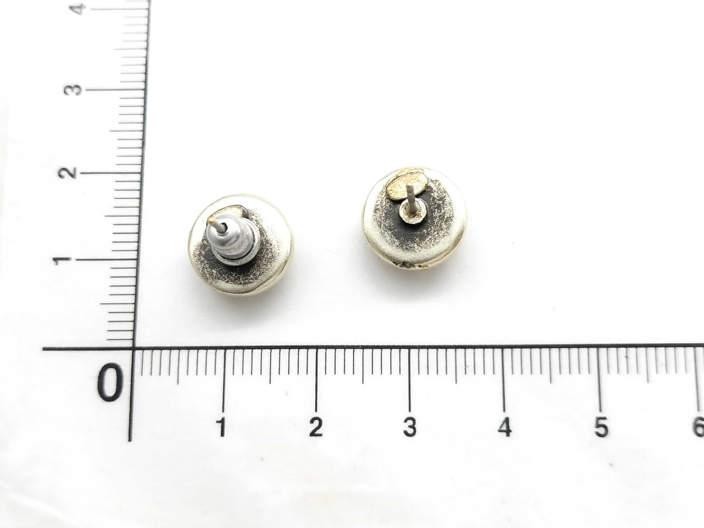 Chanel 2000 Cream White CC Sweet Bean Stud Earrings