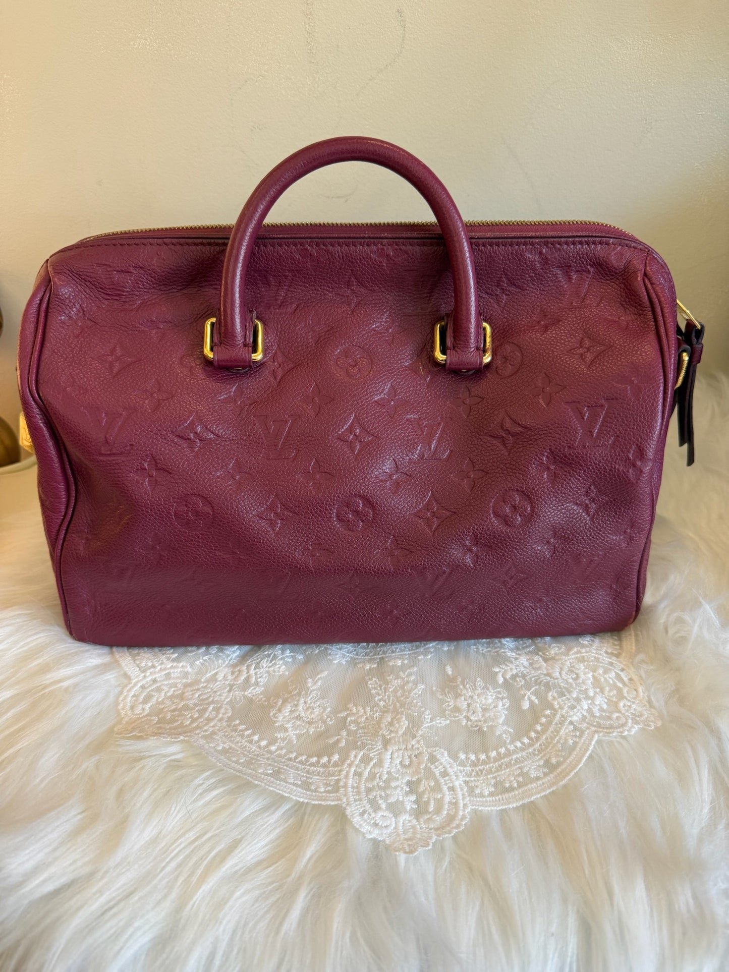 Louis Vuitton Monogram Empreinte Speedy 30 – Burgundy