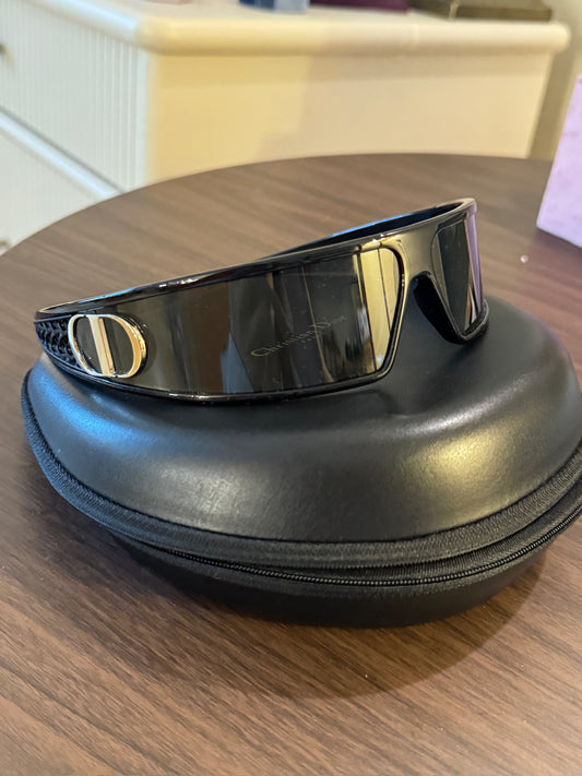 Dior Black and Gold Wide Sunglasses