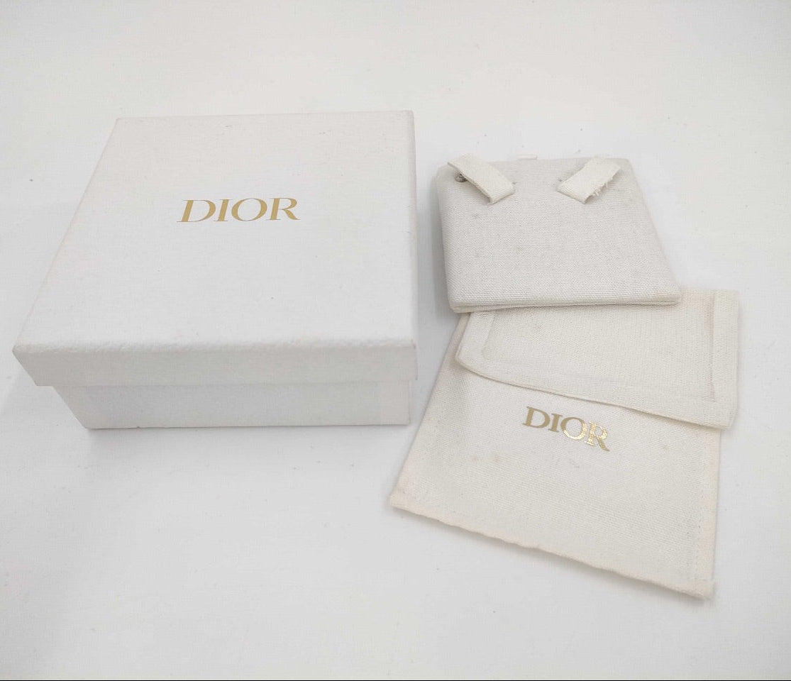 Dior Vintage Silver-Tone CD Crystal Circle Necklace