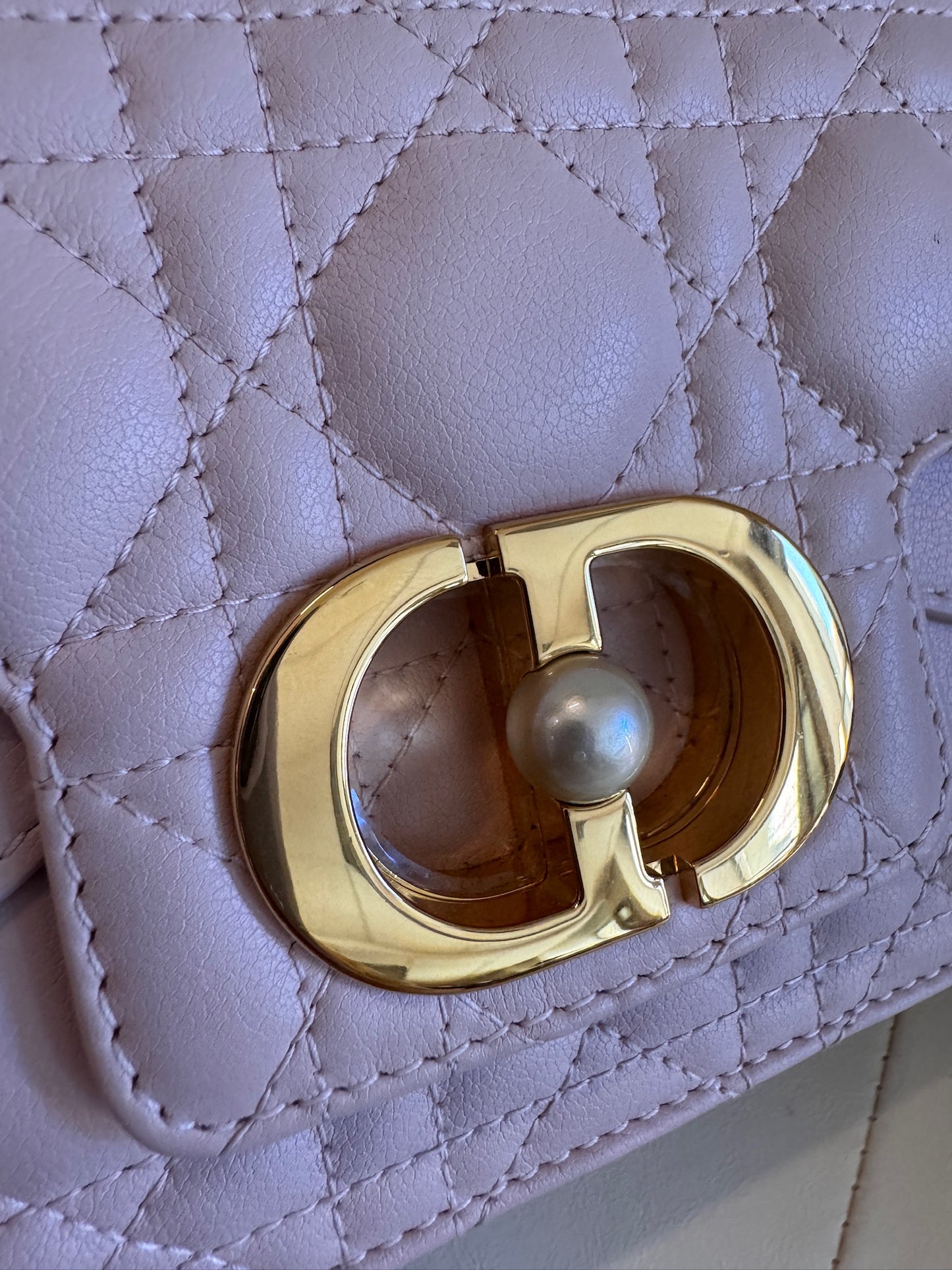 Dior Pink Cannage Quilted Top Handle Bag