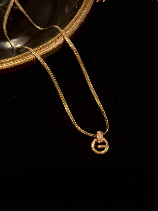 Givenchy Vintage Gold-Tone G Pendant Necklace
