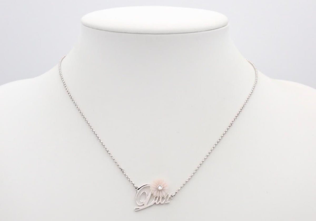 Vintage Dior Rosé Signature Script Necklace
