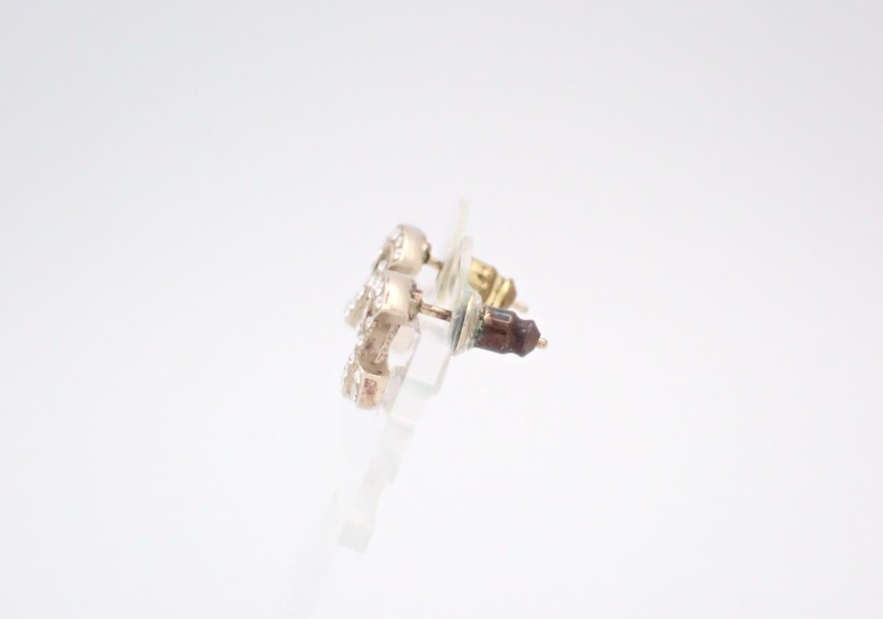 Chanel 2021 Crystal CC Logo Stud Earrings – Gold Tone