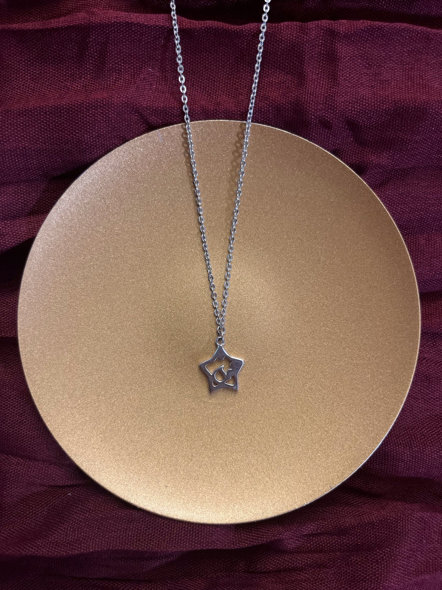 Vintage Dior Silver Openwork Star “D” Necklace