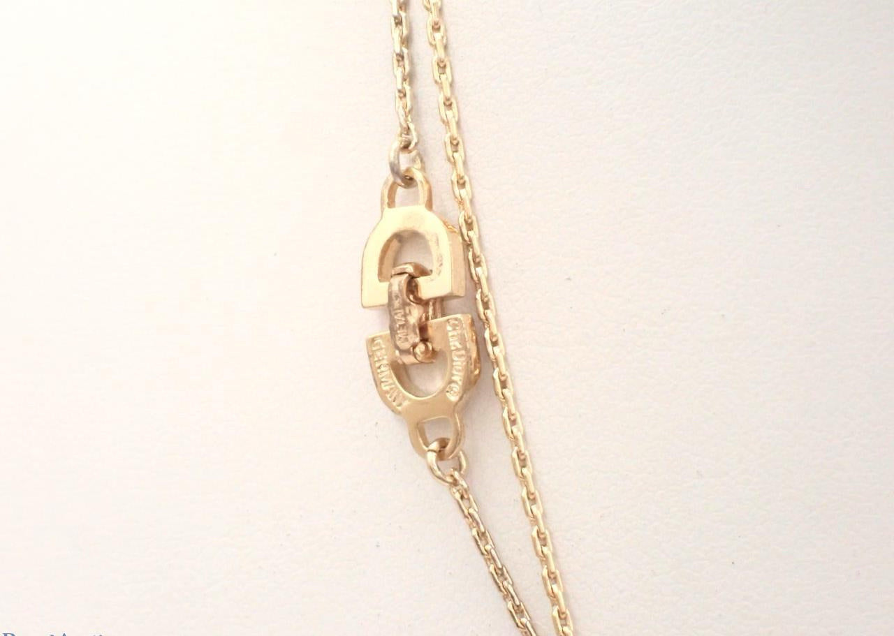 Vintage Dior c.1990 Platinum-Tone Enamel CD Rope Chain Necklace