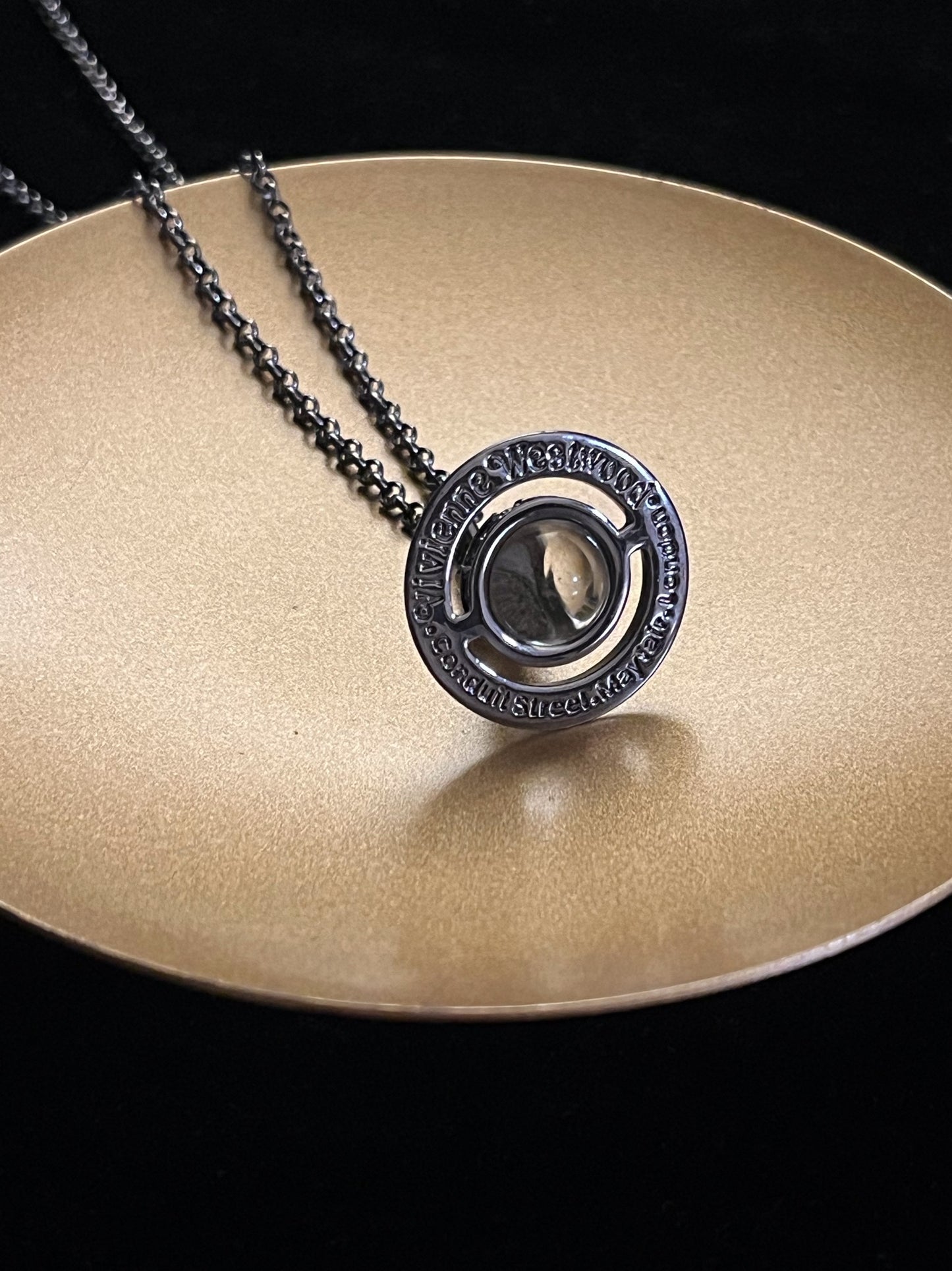 Vintage Vivienne Westwood Gunmetal Orb Pendant Necklace
