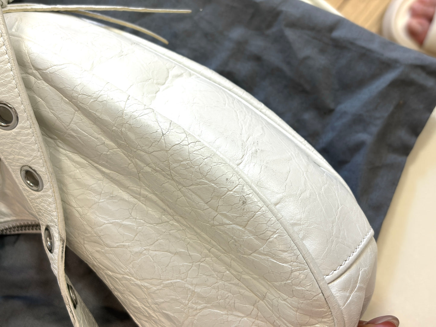 Balenciaga Motocross Small Shoulder Bag – White