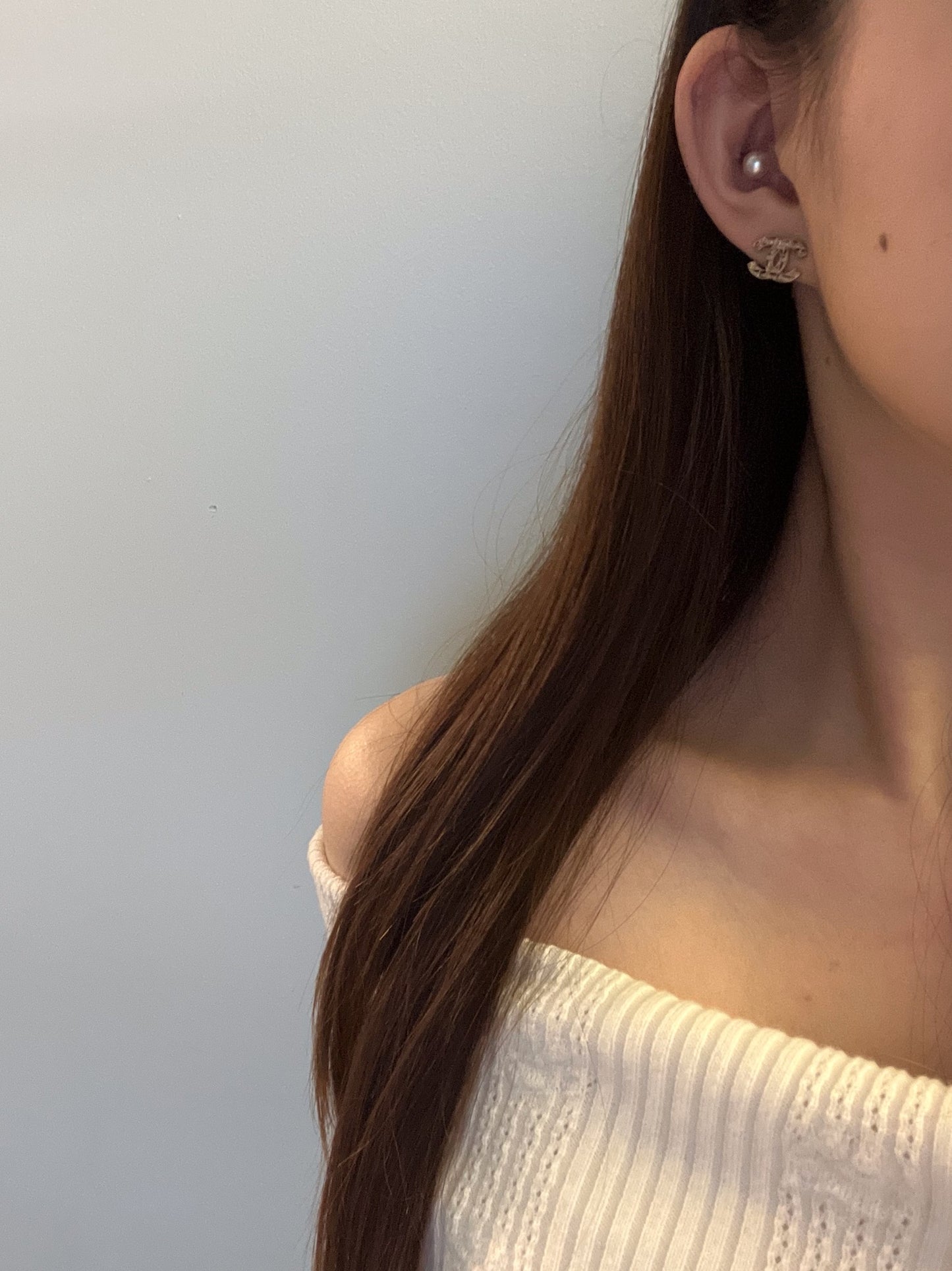 Chanel 2013 Vintage Openwork CC Gold Stud Earrings