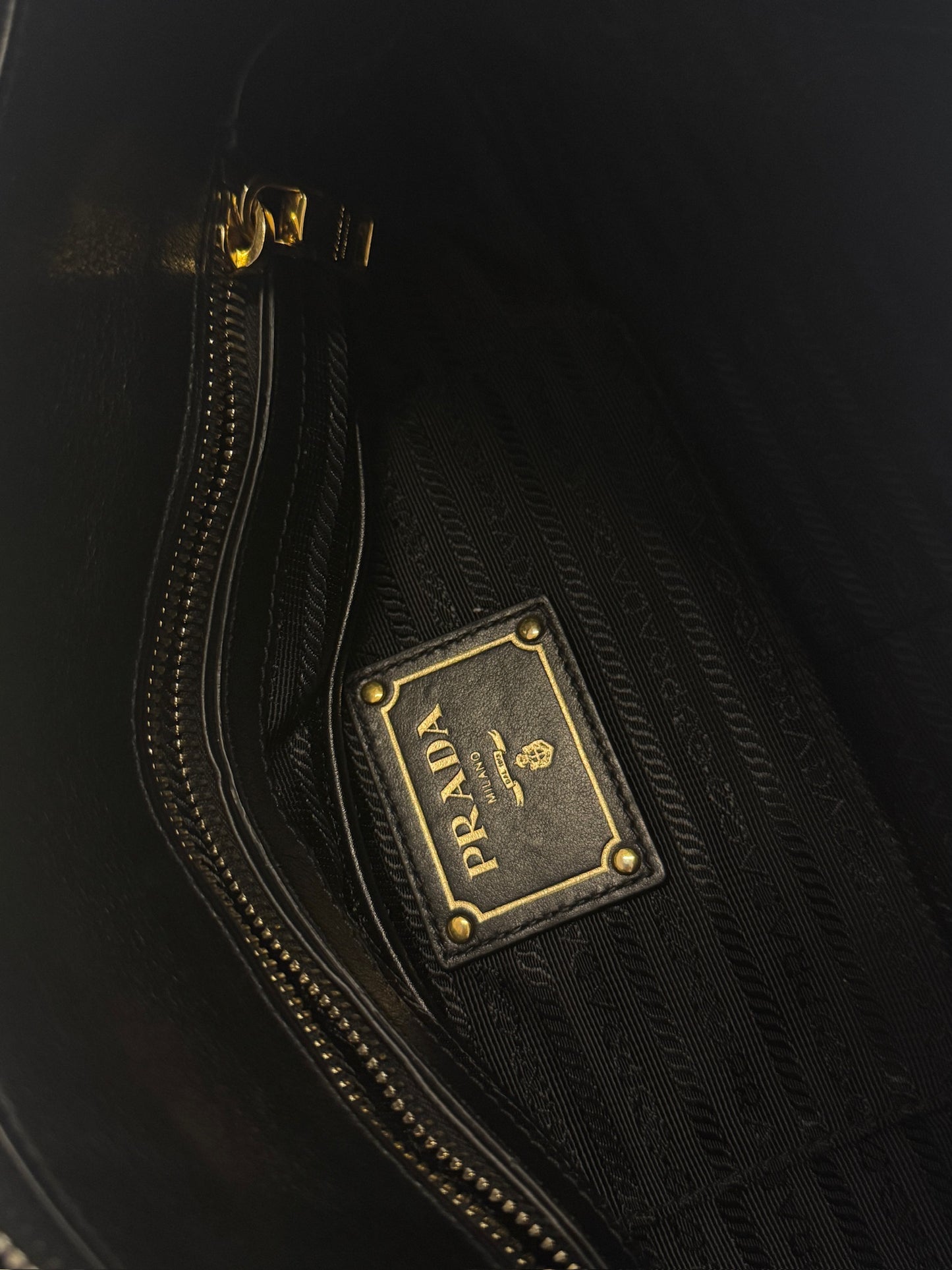 Prada Tessuto Leather and Nylon-Trim Handbag – Black
