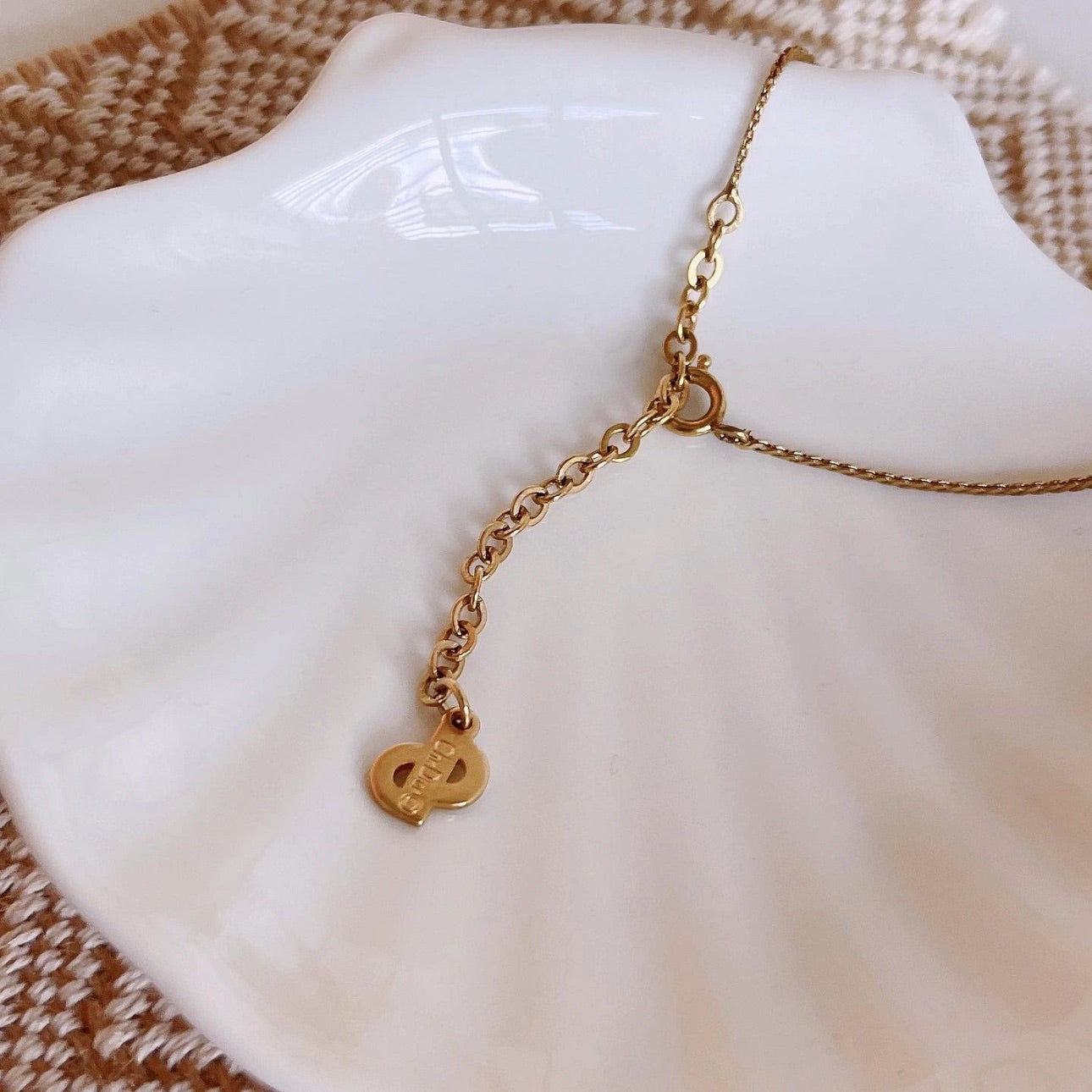 Dior Vintage Gold Interlocking “CD” Pendant Necklace