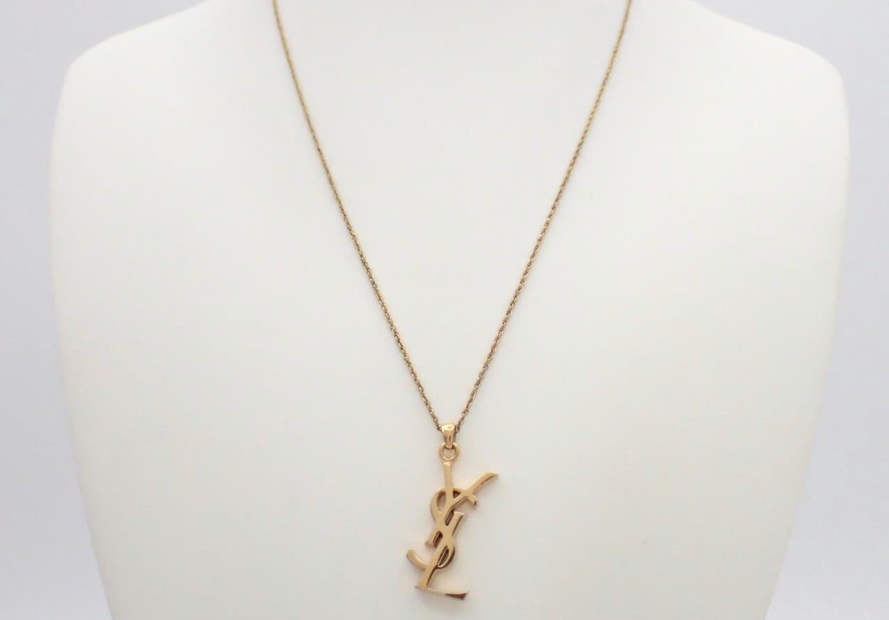 Yves Saint Laurent YSL Logo Pendant Necklace