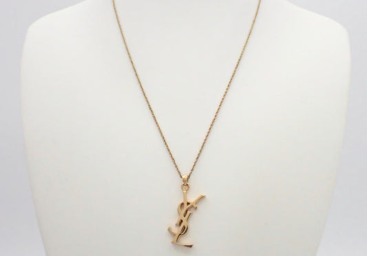Yves Saint Laurent YSL Logo Pendant Necklace