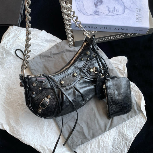Balenciaga Motocross Small Chain Shoulder Bag – Black